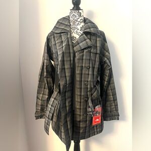 The North Face Women's Gray Plaid Trench Coat